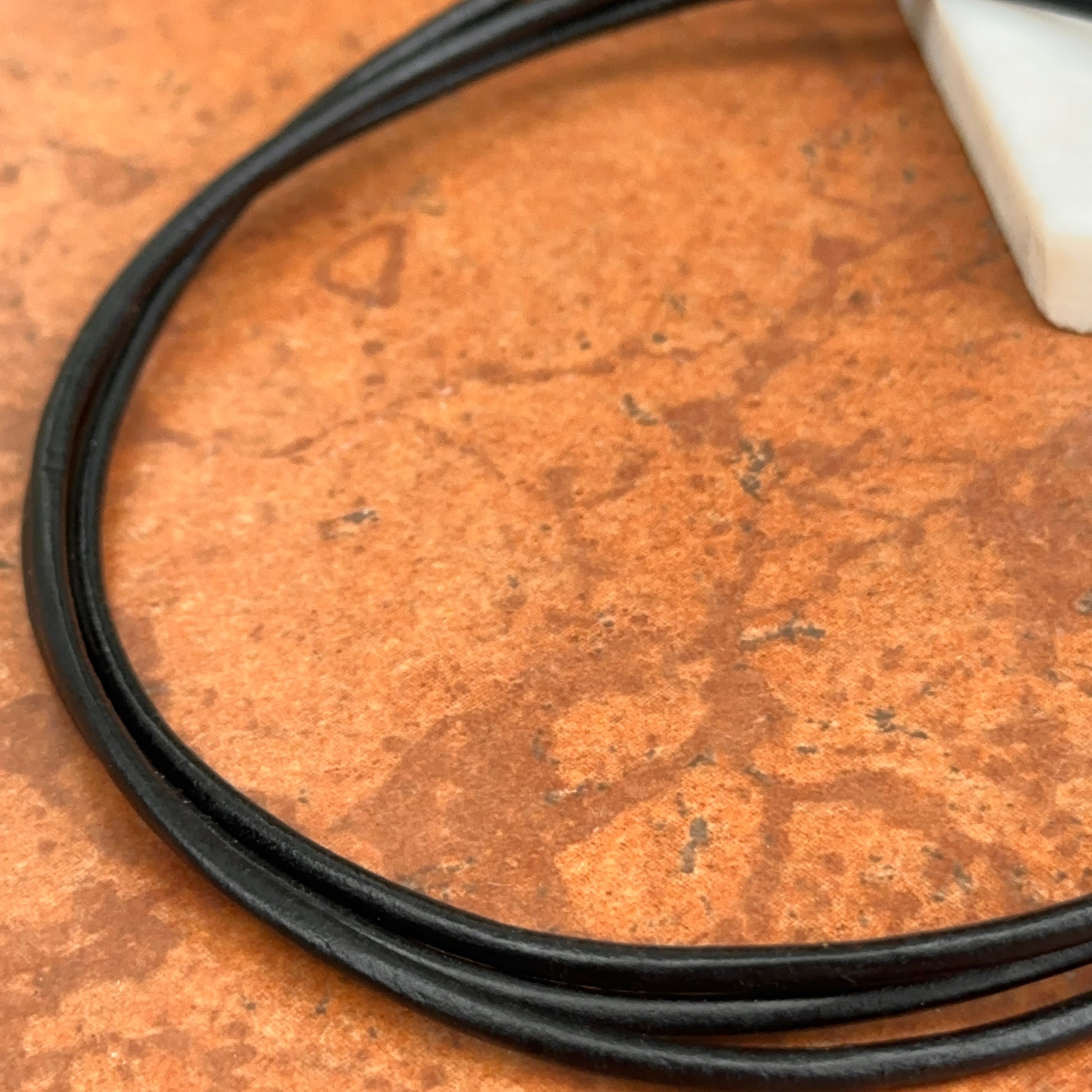 14KT Yellow Gold Black Leather Cord Wrap 3-Strand Necklace Long Length - LSJ