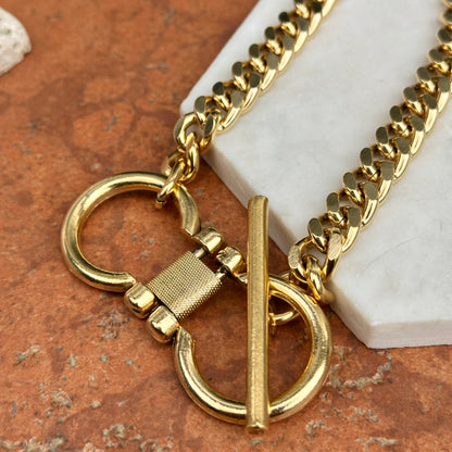 Gold-Plated Brass Doubel Horse Bit Chain Necklace