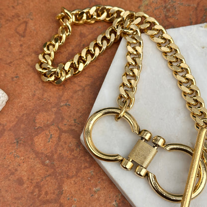 Gold-Plated Brass Doubel Horse Bit Chain Necklace