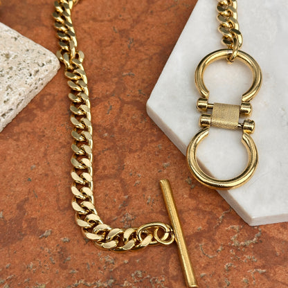 Gold-Plated Brass Doubel Horse Bit Chain Necklace