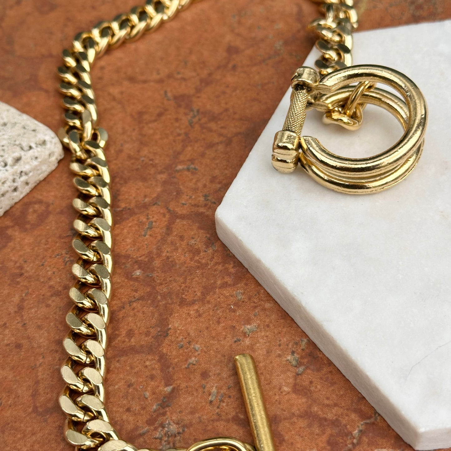 Gold-Plated Brass Doubel Horse Bit Chain Necklace