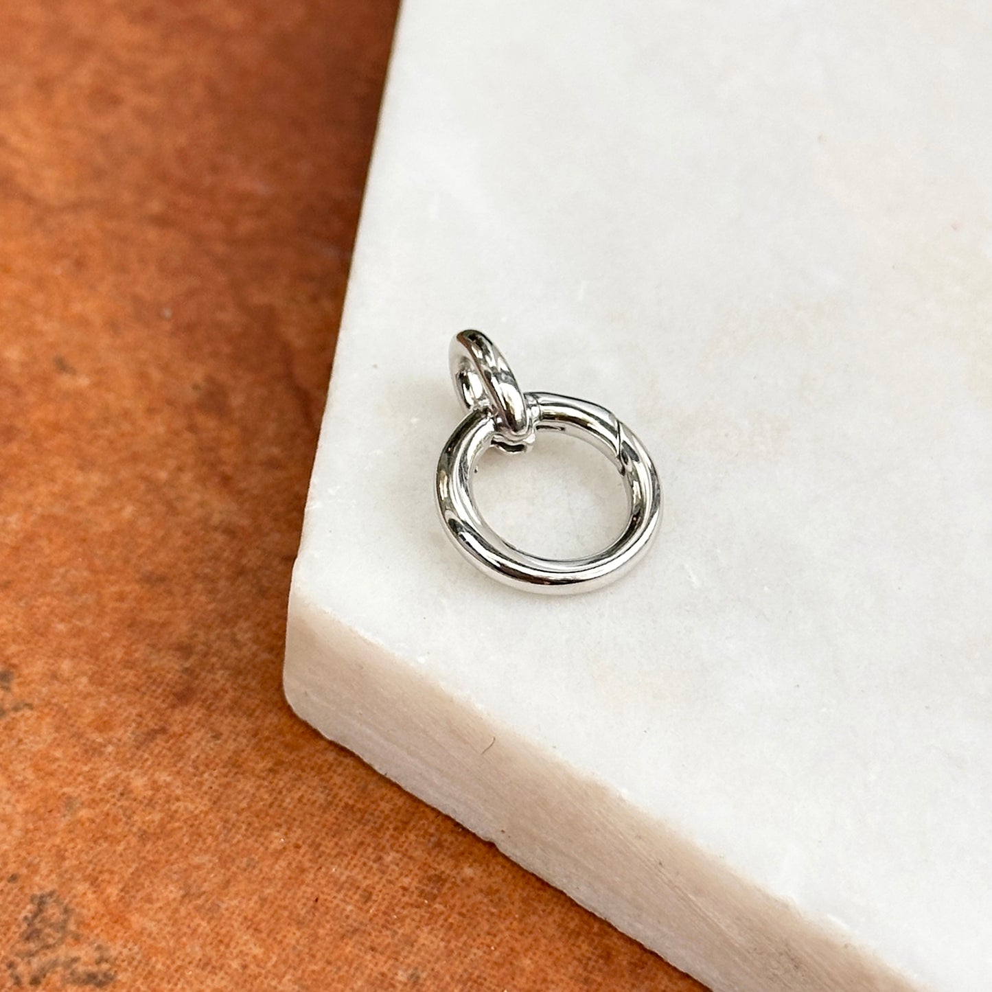14KT White Gold Charm Holder 12mm