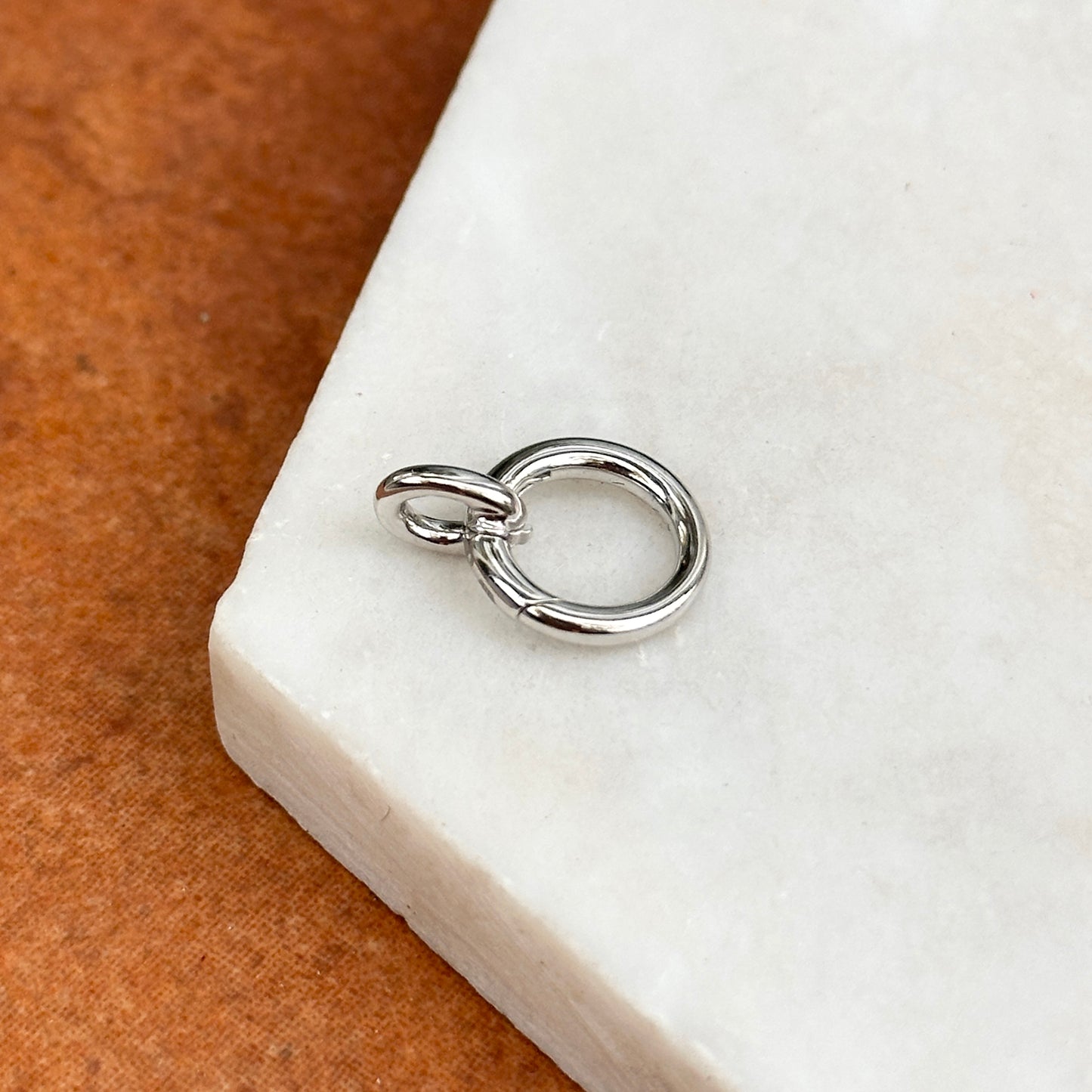 14KT White Gold Charm Holder 12mm