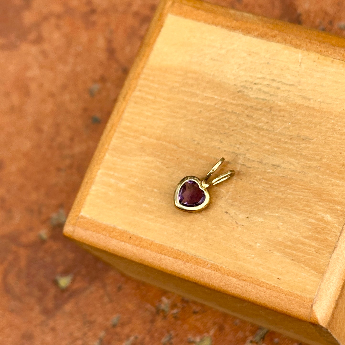 Estate Gold-Plated Sterling Silver Amethyst Heart Pendant Charm
