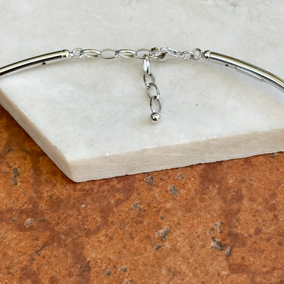 Sterling Silver 3mm Tube Stiff Collar Necklace