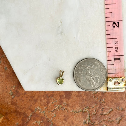 Estate Gold-Plated Sterling Silver Peridot Heart Pendant Charm