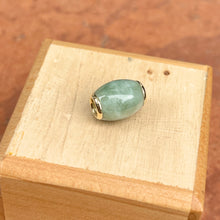 Load image into Gallery viewer, Estate 14KT Yellow Gold Celadon Jade Oval Pendant Slide