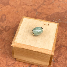 Load image into Gallery viewer, Estate 14KT Yellow Gold Celadon Jade Oval Pendant Slide