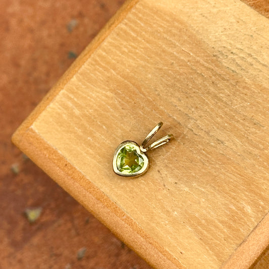Estate Gold-Plated Sterling Silver Peridot Heart Pendant Charm