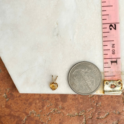 Estate Gold-Plated Sterling Silver Citrine Heart Pendant Charm