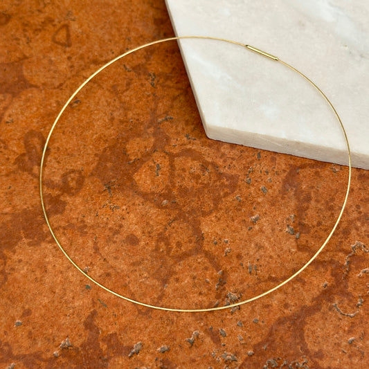 18KT Yellow Gold .60mm Neck Wire Weave Chain Collar Necklace