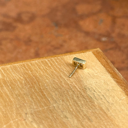 14KT Yellow Gold Bezel Baguette Lab Diamond Tragus Stud Earring
