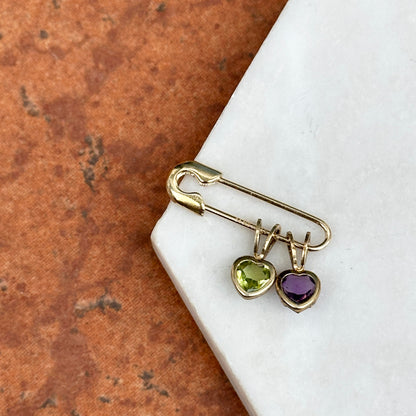14KT Yellow Gold Safety Pin Charm Holder / Pendant 24.5mm