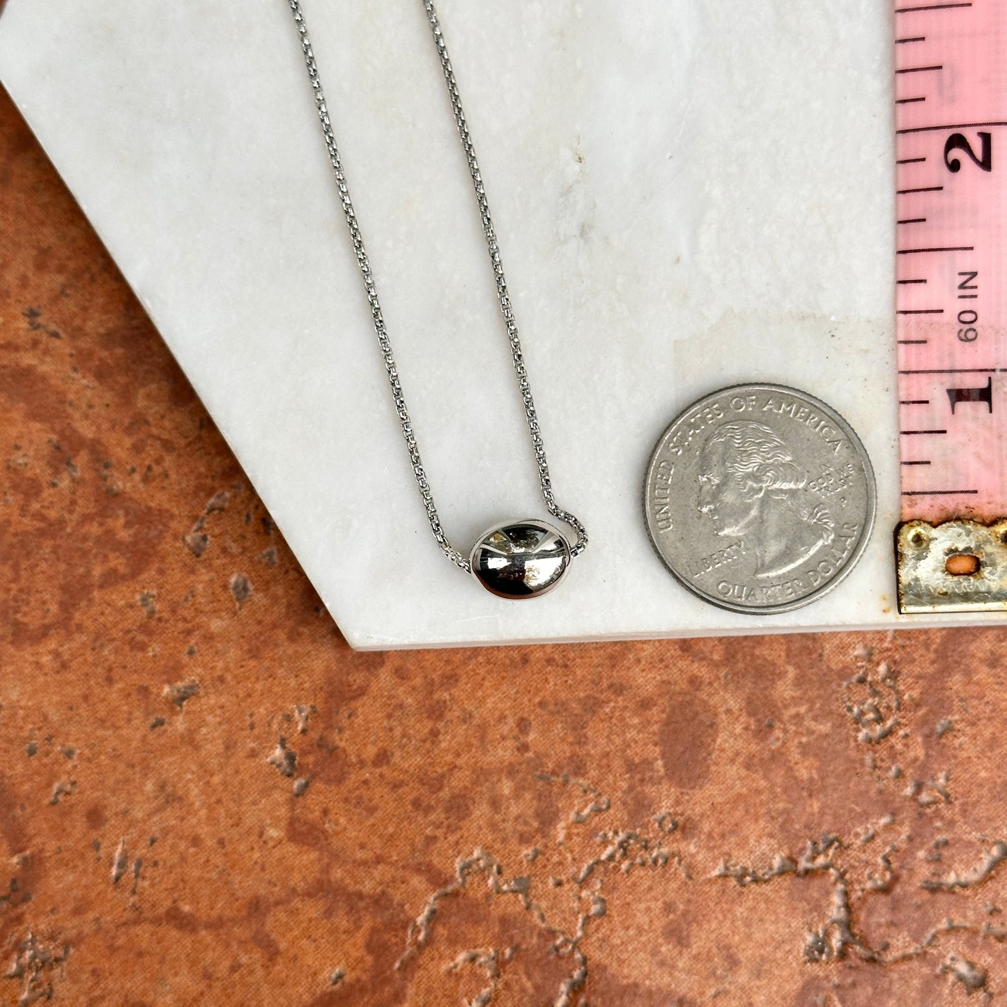 Sterling Silver Bean Pendant Necklace