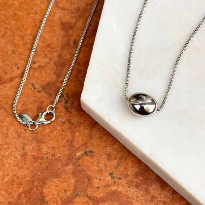 Sterling Silver Bean Pendant Necklace