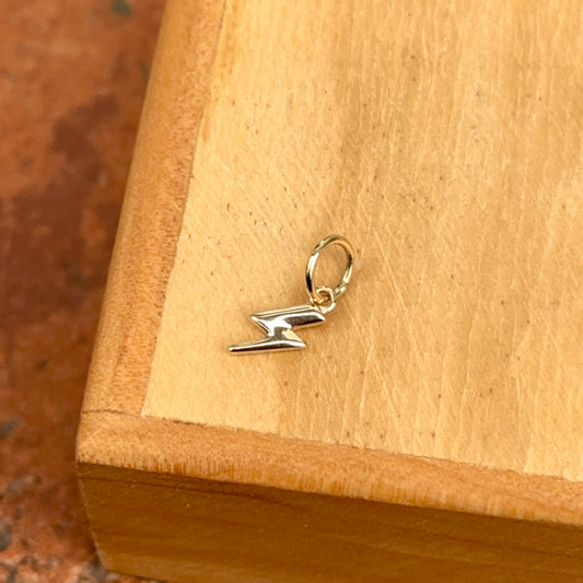 14KT Yellow Gold Mini Lightening Bolt Pendant Charm