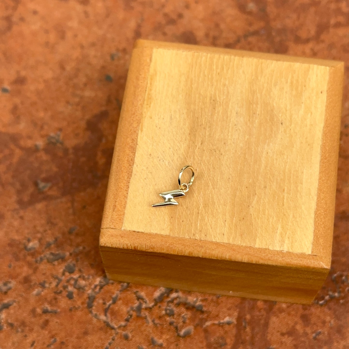 14KT Yellow Gold Mini Lightening Bolt Pendant Charm