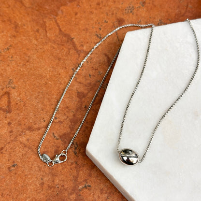 Sterling Silver Bean Pendant Necklace