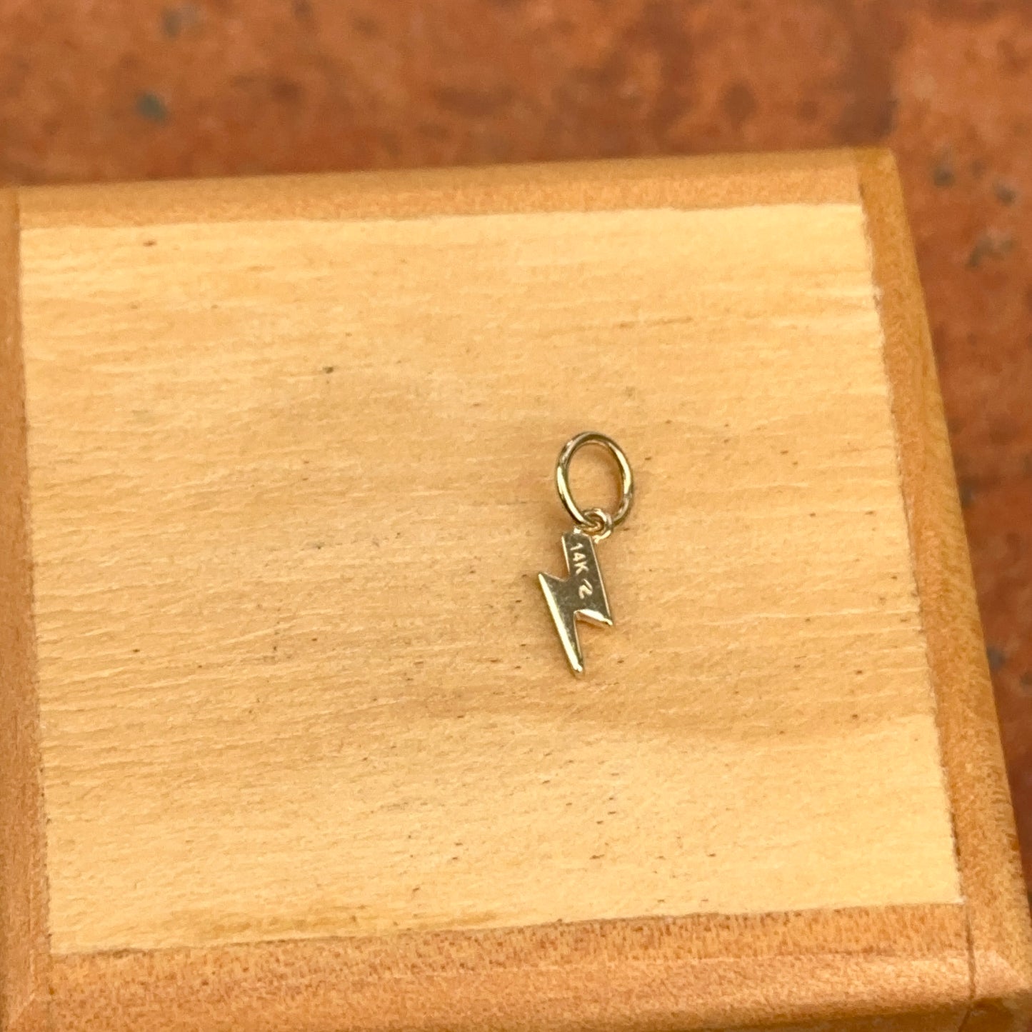 14KT Yellow Gold Mini Lightening Bolt Pendant Charm