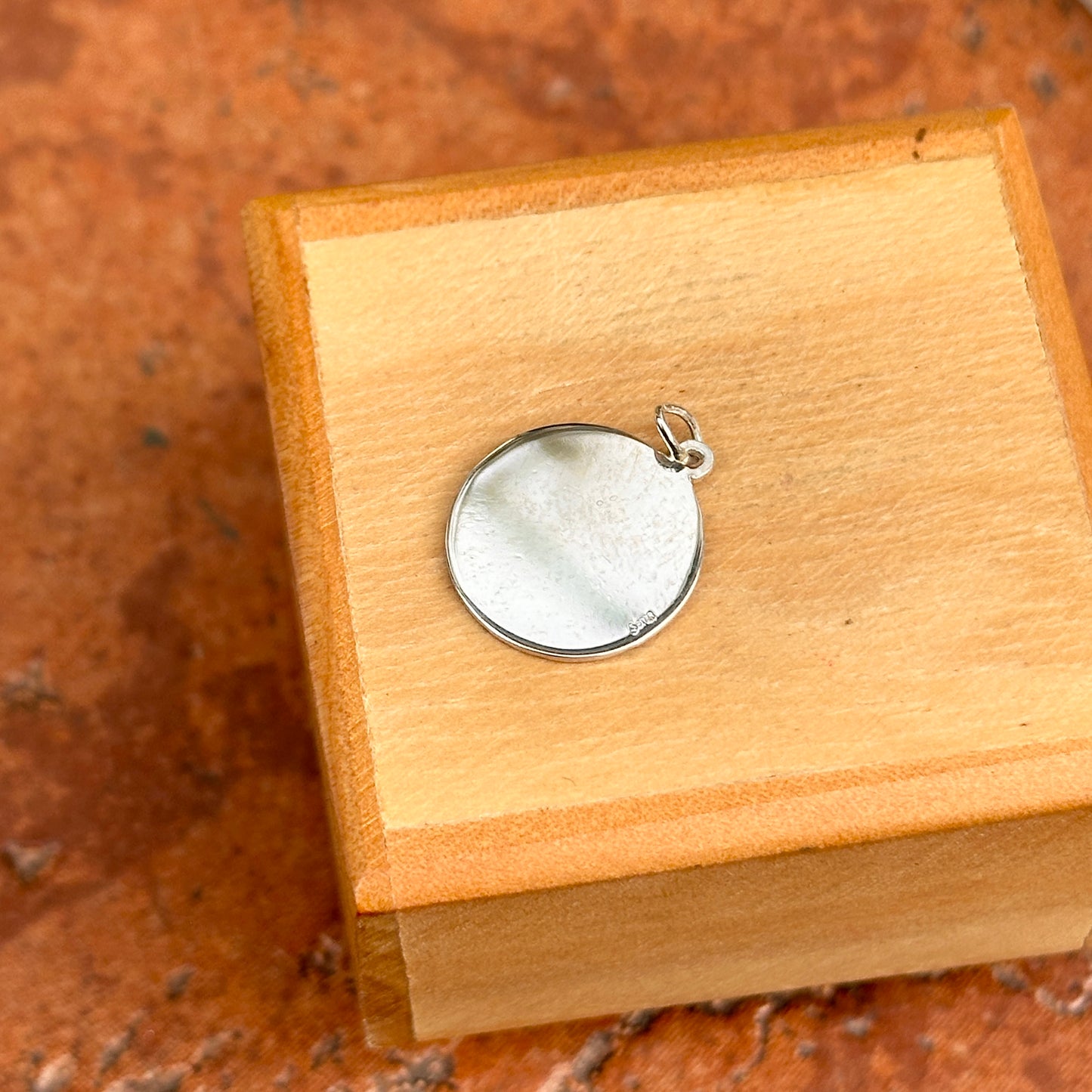 Sterling Silver Flat Volleyball Pendant Charm