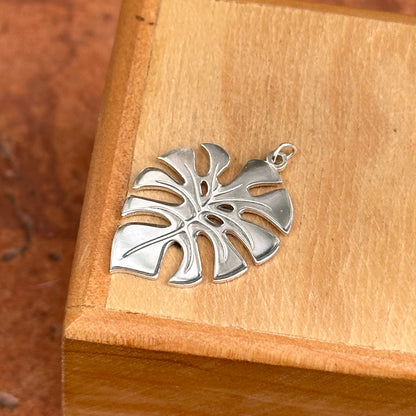 Sterling Silver Monstera Leaf Pendant Charm