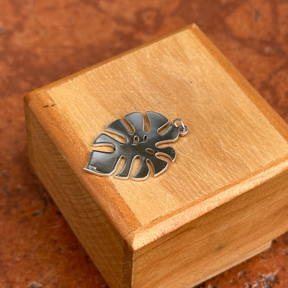 Sterling Silver Monstera Leaf Pendant Charm