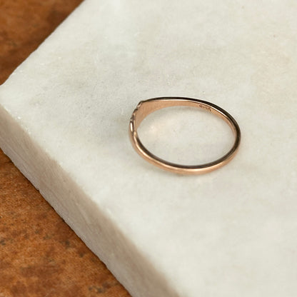 14KT Rose Gold Heart + Cross Signet Youth or Pinky Ring