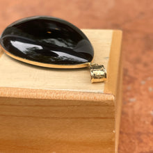 Load image into Gallery viewer, Estate 14KT Yellow Gold Large Pear Black Onyx Pendant