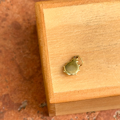 14KT Yellow Gold Black Enamel Ladybug Pendant Charm
