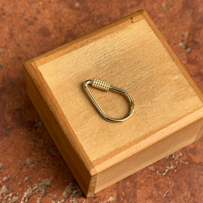 14KT Yellow Gold Teardrop Carabiner Screw Clasp/ Shortener/ Pendant Hanger - LSJ