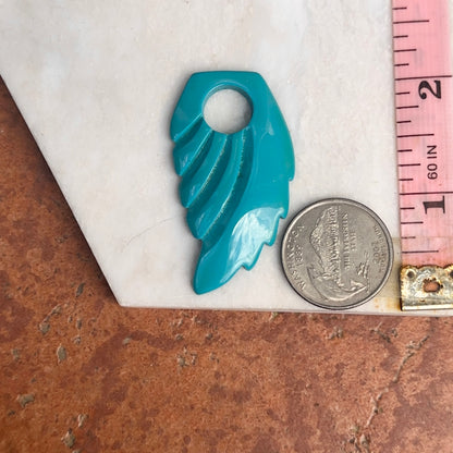 Estate Turquoise Color Lucite Feather Earring Charms - LSJ