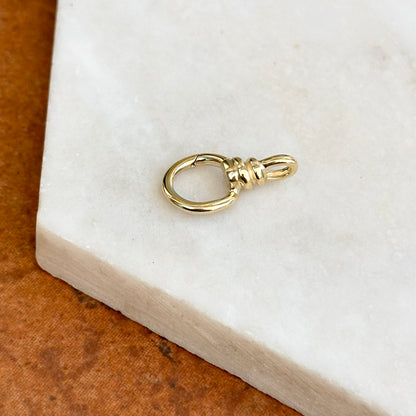 14KT Yellow Gold Twisted Round Push-In Charm Holder / Clasp 10mm