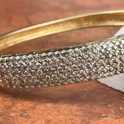 Estate 14KT Yellow Gold 4.44 CT Pave Diamond Bangle Bracelet