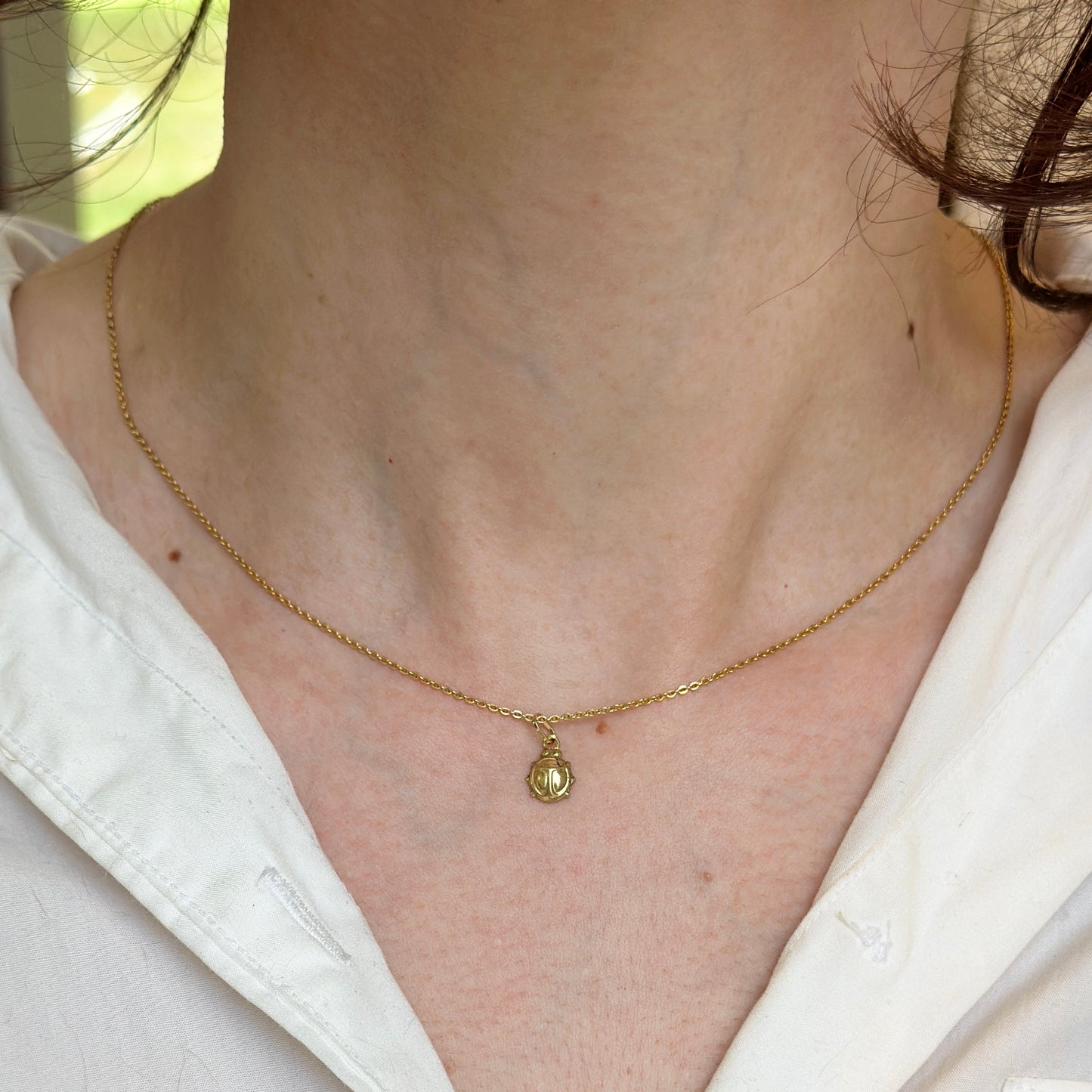 14KT Yellow Gold Ladybug Pendant Charm