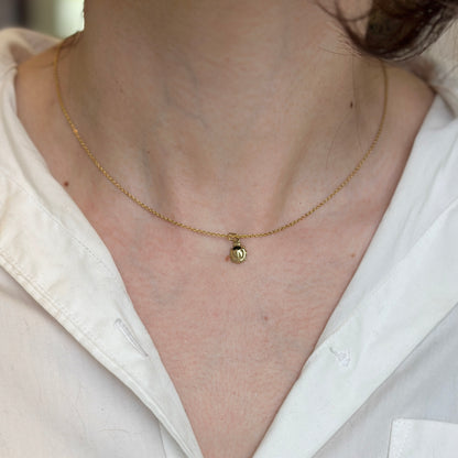 14KT Yellow Gold Black Enamel Ladybug Pendant Charm
