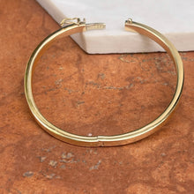 Load image into Gallery viewer, 18KT Yellow Gold Flat 4mm Hinged Bangle Bracelet