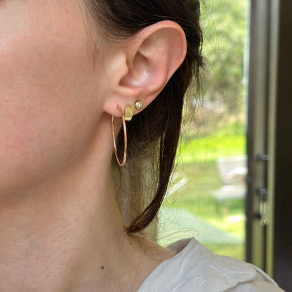 Rose Gold Filled Thin Tube Endless Hoop Earrings 34.5mm