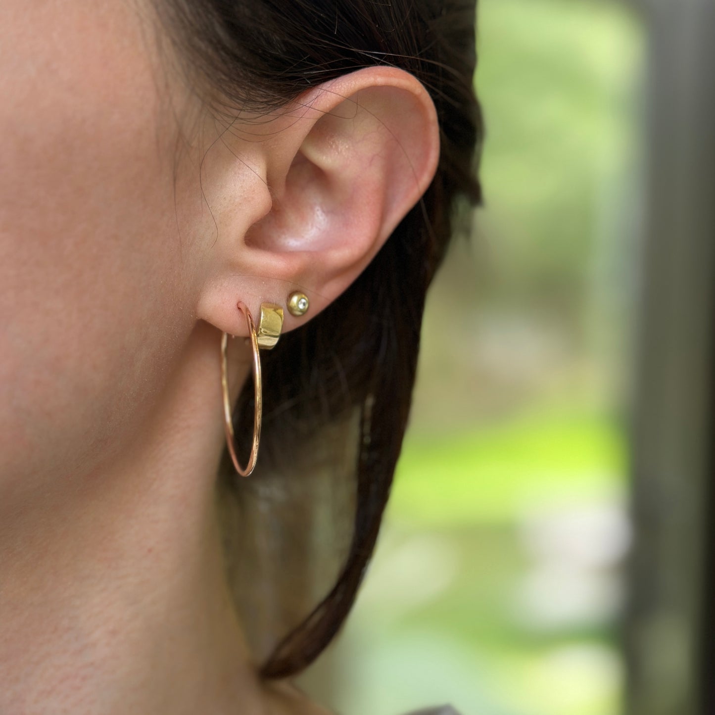 Rose Gold Filled Thin Tube Endless Hoop Earrings 34.5mm