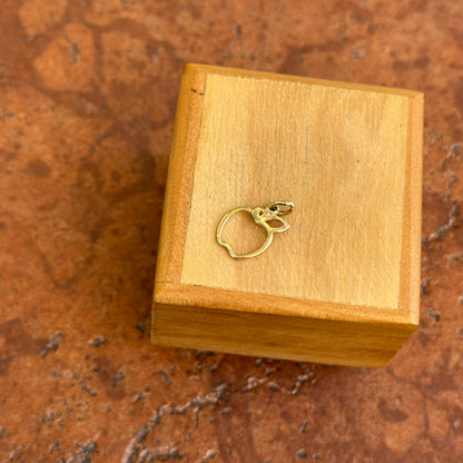 14KT Yellow Gold Apple Outline Charm Pendant