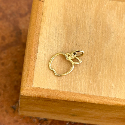 14KT Yellow Gold Apple Outline Charm Pendant