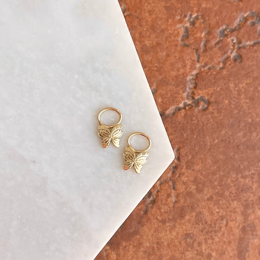 10KT Yellow Gold Mini Butterfly Earring Charms