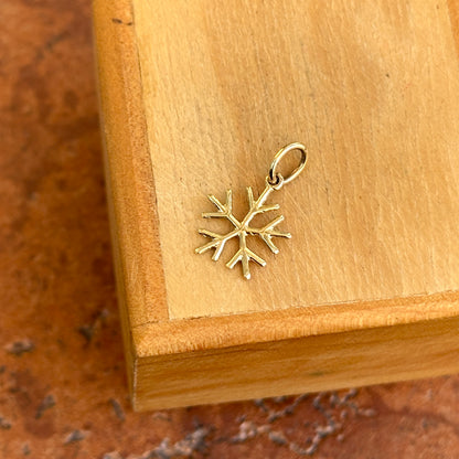14KT Yellow Gold Small Snowflake Pendant Charm