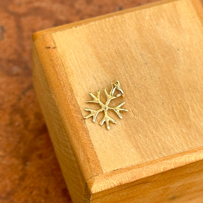 14KT Yellow Gold Small Snowflake Pendant Charm