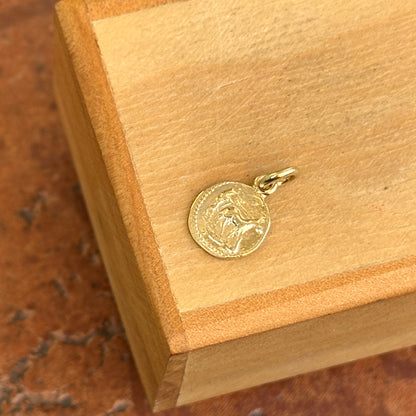 Estate 14KT Yellow Gold Replica Roman Coin Pendant Charm 8mm