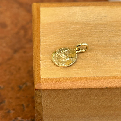 Estate 14KT Yellow Gold Replica Roman Coin Pendant Charm 8mm