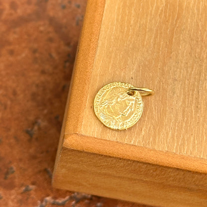 Estate 14KT Yellow Gold Replica Roman Coin Pendant Charm 10mm
