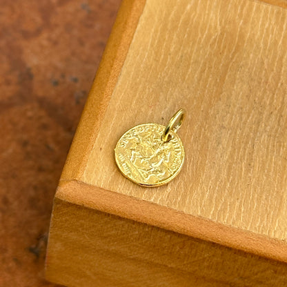 Estate 14KT Yellow Gold Replica Roman Coin Pendant Charm 10mm