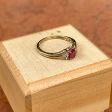 Load image into Gallery viewer, Estate 10KT Yellow Gold Oval Ruby + Diamond Accent Ring