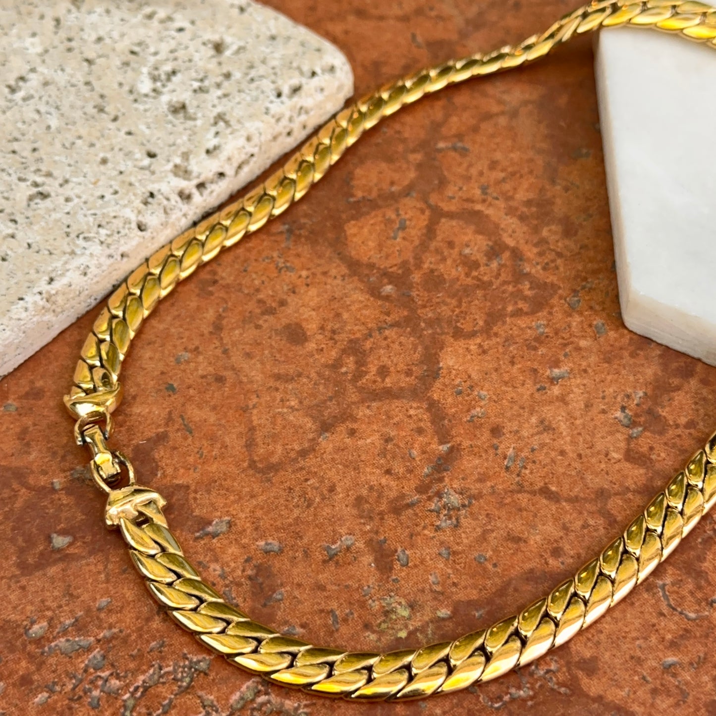 Estate Gold-Tone Replica Coin Curb Chain Necklace