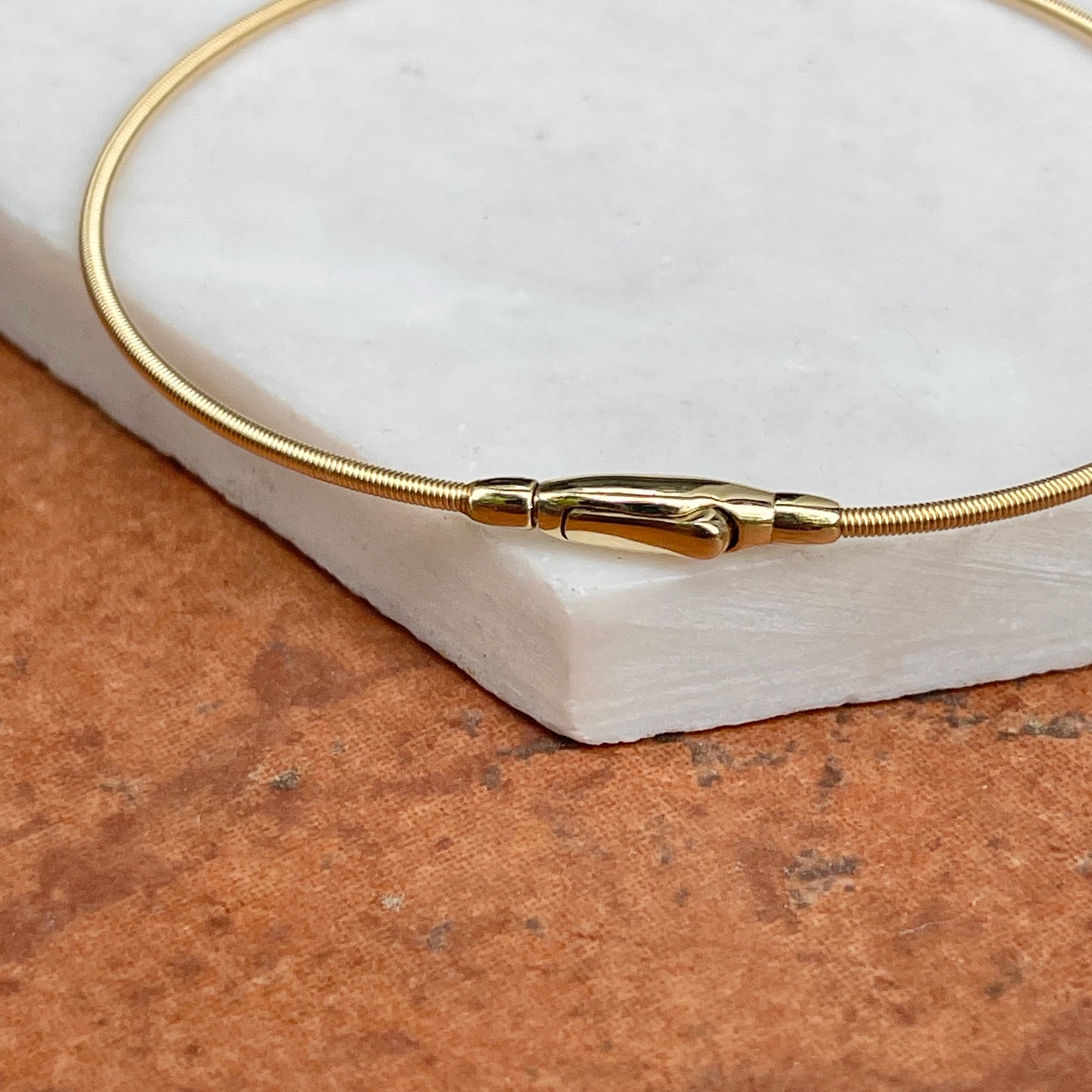 18KT Yellow Gold 1.5mm Coil Wire Twist Chain Bracelet